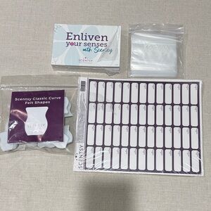 Scentsy Labels, Postcards, bags & Felt wax samples Set